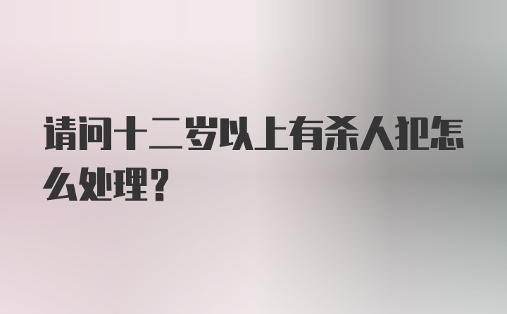 请问十二岁以上有杀人犯怎么处理?