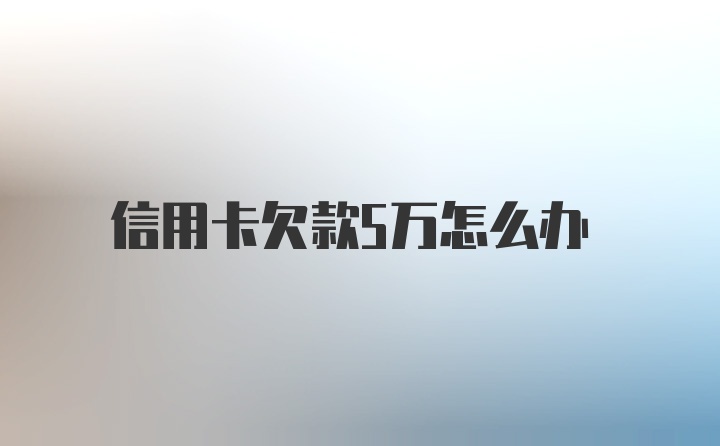 信用卡欠款5万怎么办