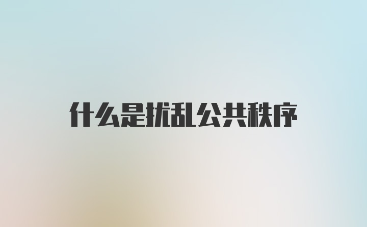 什么是扰乱公共秩序