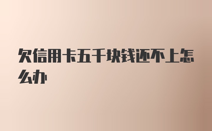 欠信用卡五千块钱还不上怎么办