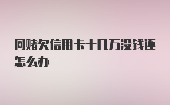 网赌欠信用卡十几万没钱还怎么办