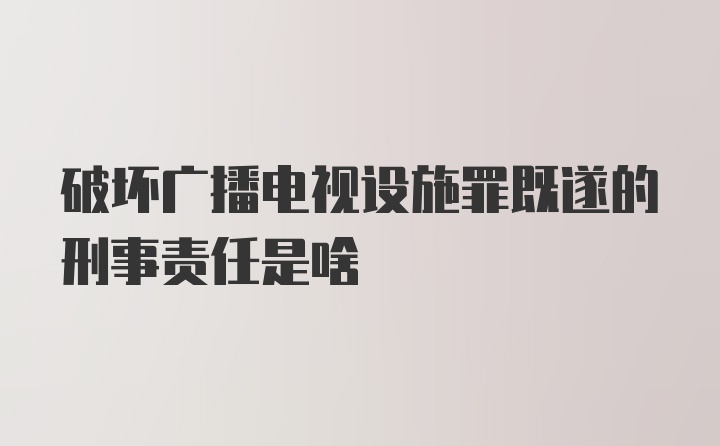 破坏广播电视设施罪既遂的刑事责任是啥