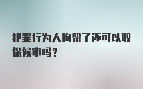 犯罪行为人拘留了还可以取保候审吗？