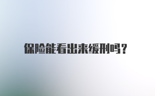 保险能看出来缓刑吗？