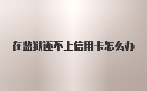 在监狱还不上信用卡怎么办