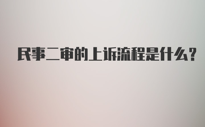 民事二审的上诉流程是什么？