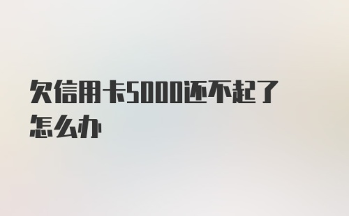 欠信用卡5000还不起了怎么办