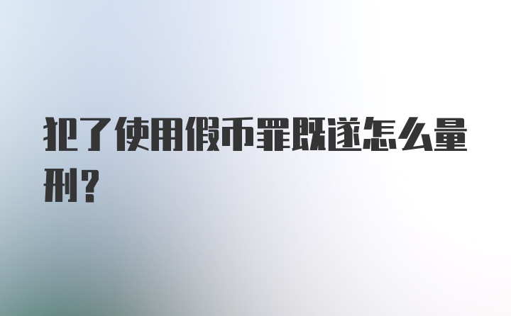 犯了使用假币罪既遂怎么量刑?