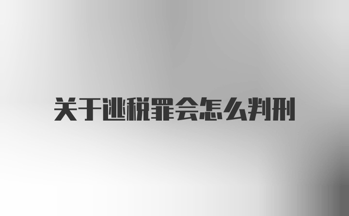 关于逃税罪会怎么判刑