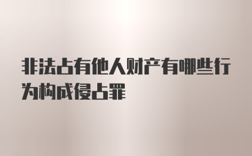 非法占有他人财产有哪些行为构成侵占罪