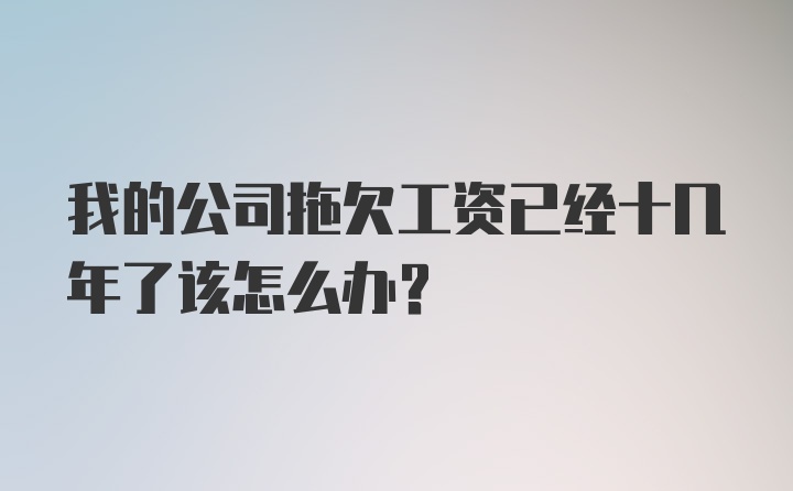 我的公司拖欠工资已经十几年了该怎么办？