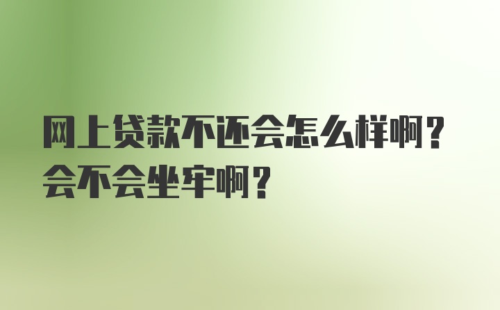 网上贷款不还会怎么样啊？会不会坐牢啊？