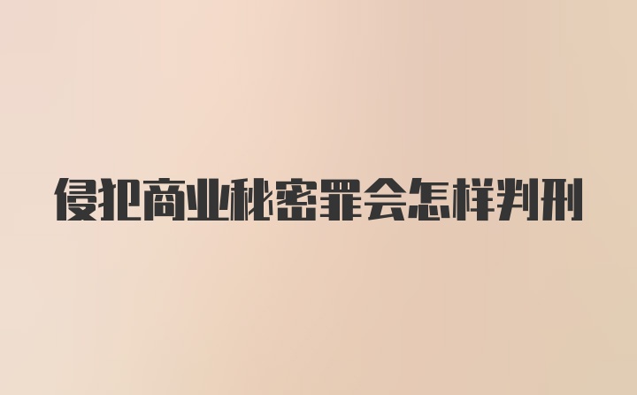 侵犯商业秘密罪会怎样判刑