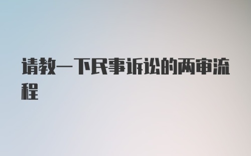 请教一下民事诉讼的两审流程