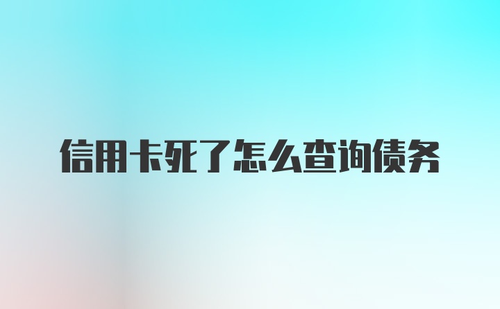 信用卡死了怎么查询债务