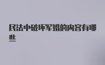 民法中破坏军婚的内容有哪些