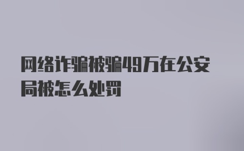 网络诈骗被骗49万在公安局被怎么处罚