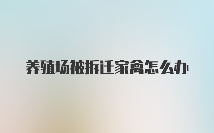 养殖场被拆迁家禽怎么办