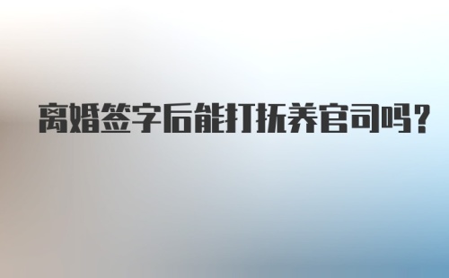 离婚签字后能打抚养官司吗？