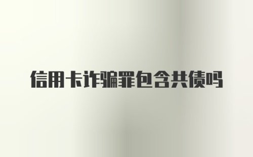 信用卡诈骗罪包含共债吗