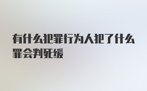 有什么犯罪行为人犯了什么罪会判死缓