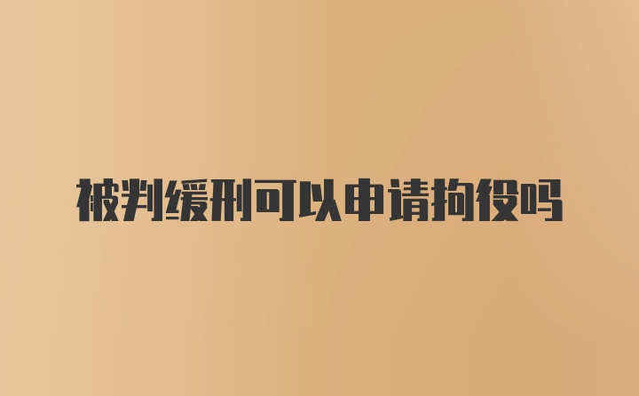 被判缓刑可以申请拘役吗