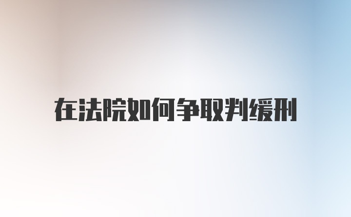 在法院如何争取判缓刑