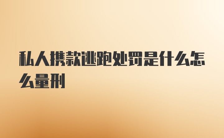 私人携款逃跑处罚是什么怎么量刑