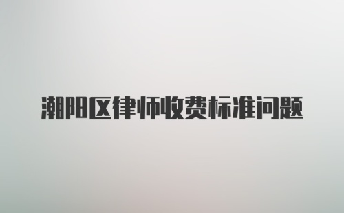 潮阳区律师收费标准问题