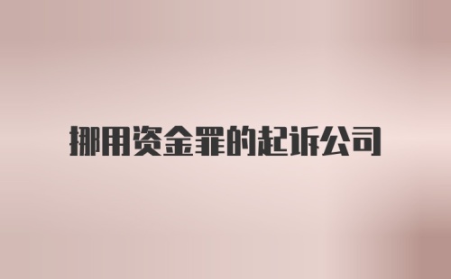 挪用资金罪的起诉公司