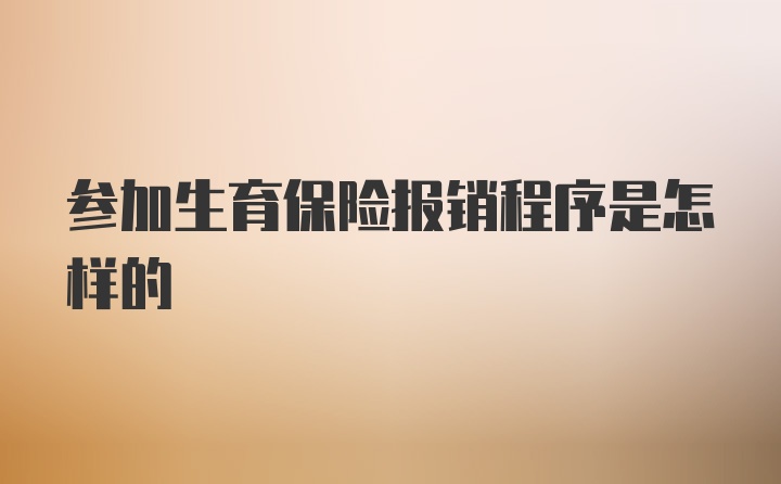 参加生育保险报销程序是怎样的