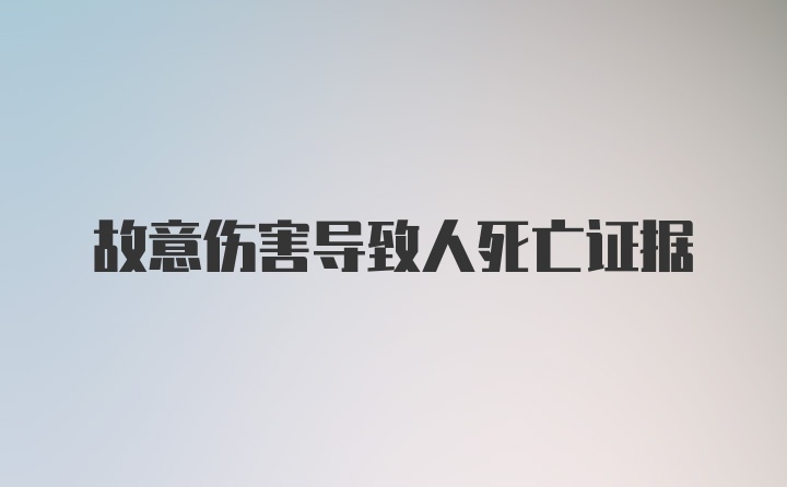 故意伤害导致人死亡证据