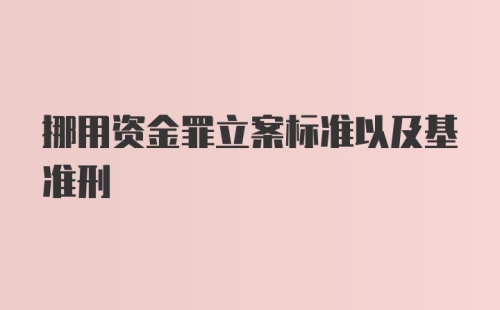 挪用资金罪立案标准以及基准刑