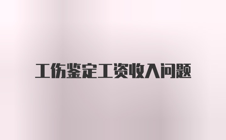 工伤鉴定工资收入问题