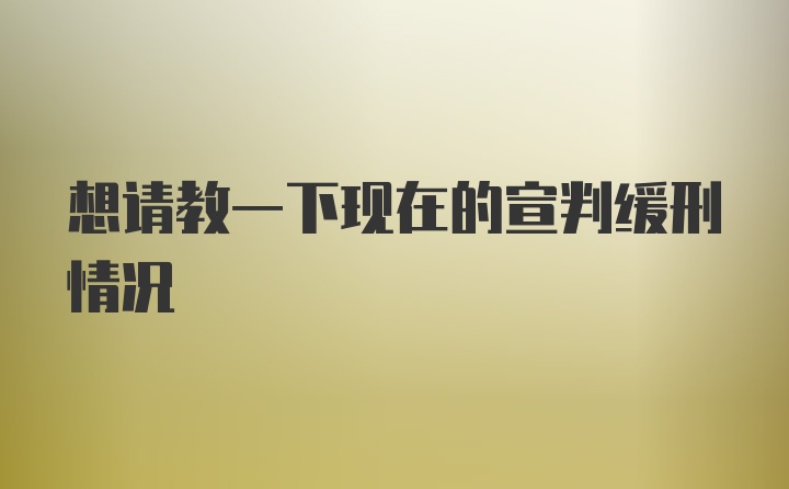 想请教一下现在的宣判缓刑情况