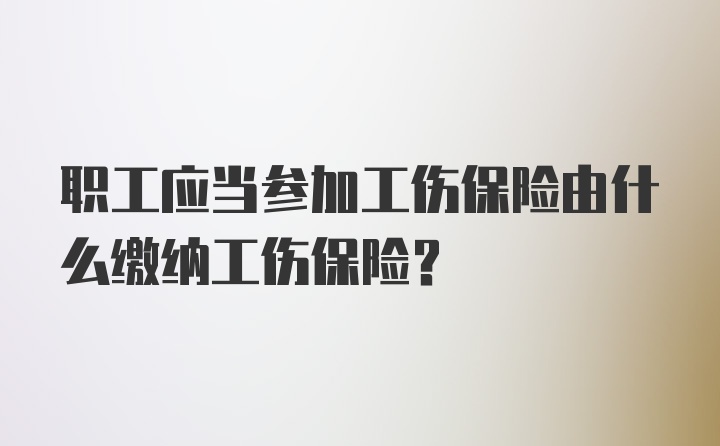 职工应当参加工伤保险由什么缴纳工伤保险?