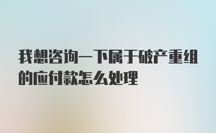 我想咨询一下属于破产重组的应付款怎么处理