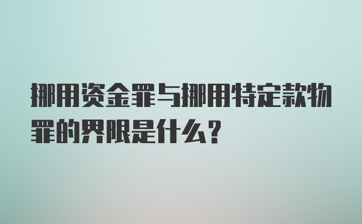 挪用资金罪与挪用特定款物罪的界限是什么？