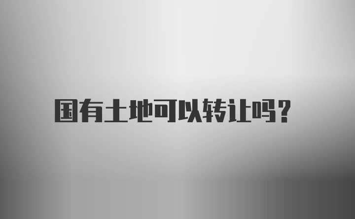 国有土地可以转让吗？