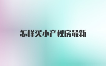 怎样买小产权房最新