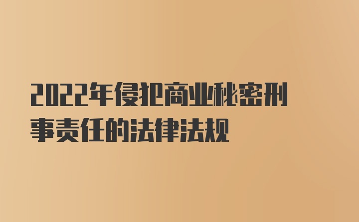 2022年侵犯商业秘密刑事责任的法律法规