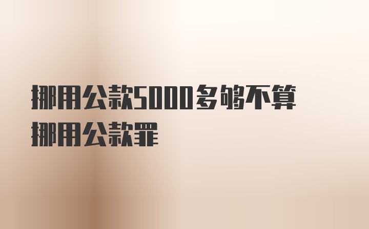 挪用公款5000多够不算挪用公款罪