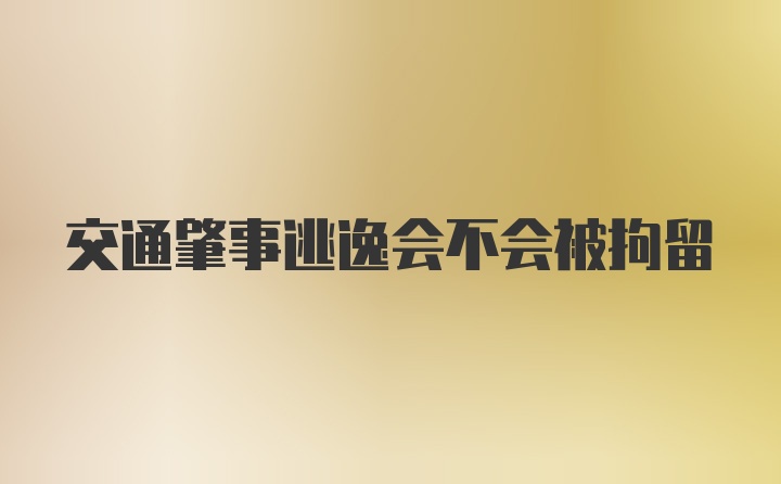 交通肇事逃逸会不会被拘留