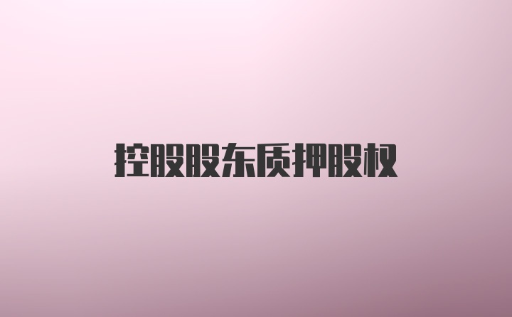 控股股东质押股权