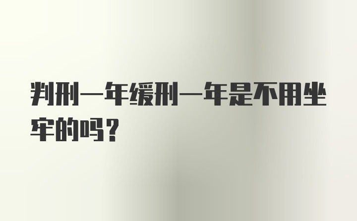 判刑一年缓刑一年是不用坐牢的吗？