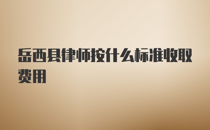 岳西县律师按什么标准收取费用