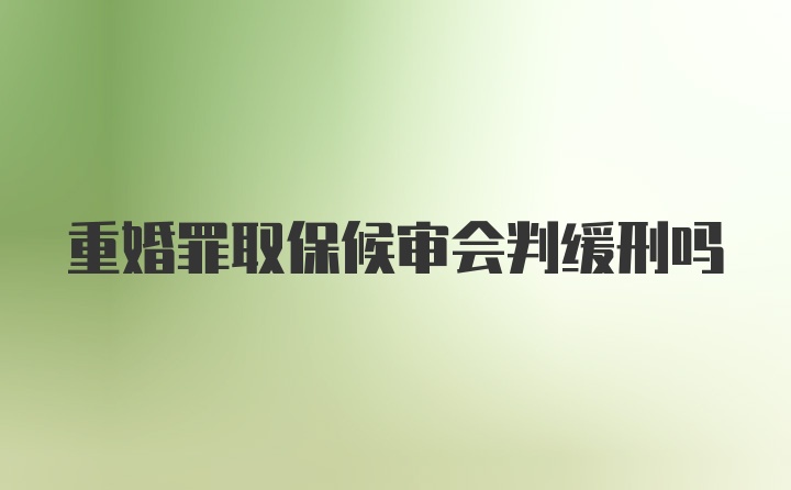 重婚罪取保候审会判缓刑吗