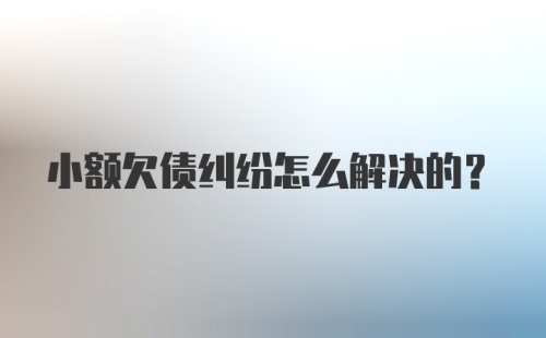 小额欠债纠纷怎么解决的？