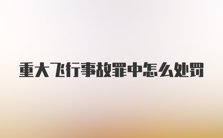 重大飞行事故罪中怎么处罚