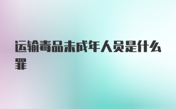 运输毒品未成年人员是什么罪